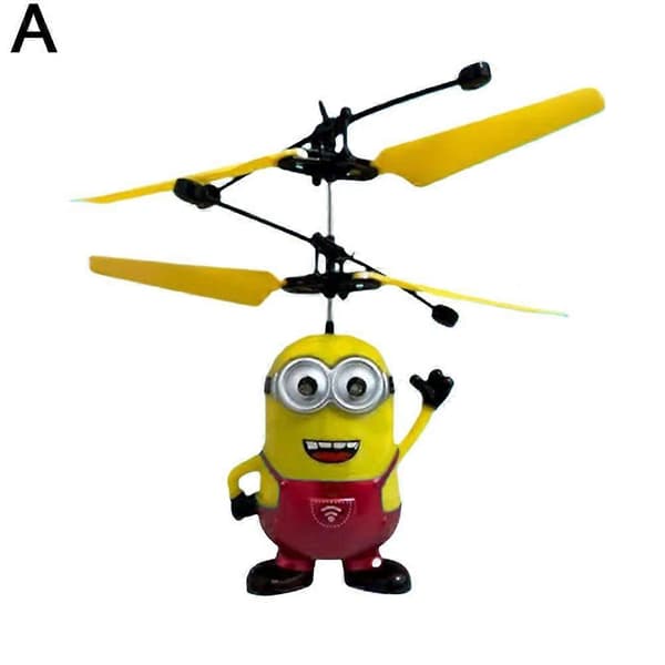 [RM]Minions Geststyrd Flygande Leksak Uppladdningsbar Drönarhelikopter för Barn Blue
