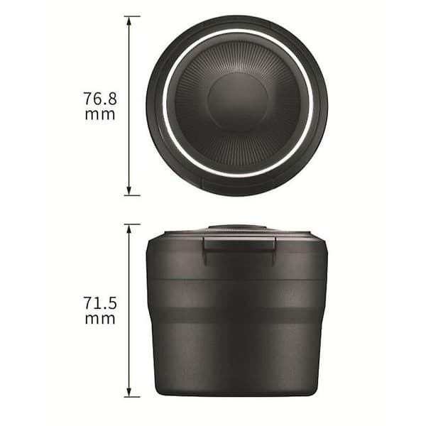 Bilaskkopp med lock och mini-lättviktsaskkoppar bärbar askkopp presenter för rökare biltillbehör röktillbehör 75x77mm Fontainebleau Noir
