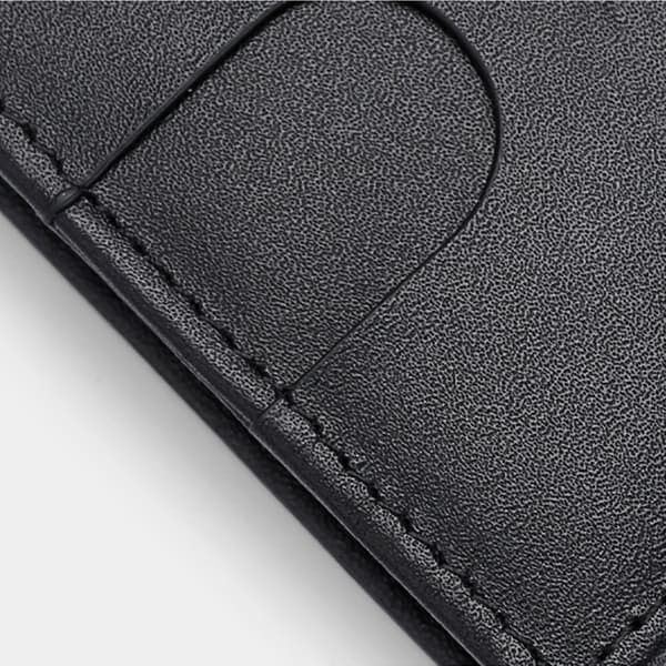 Slim RFID Blocking Wallet with AirTag Holder - Men's Leather Wallet Black[RM] Black 64