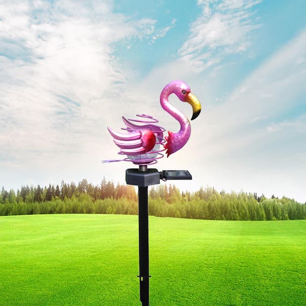 [RM] Flamingoformede solcellehagelys Plenlys Ornament Nattlys