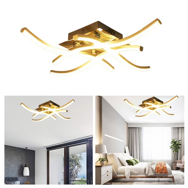 Modern 4-radig LED-taklampa, Inomhus Kökslampor, Vit Belysning