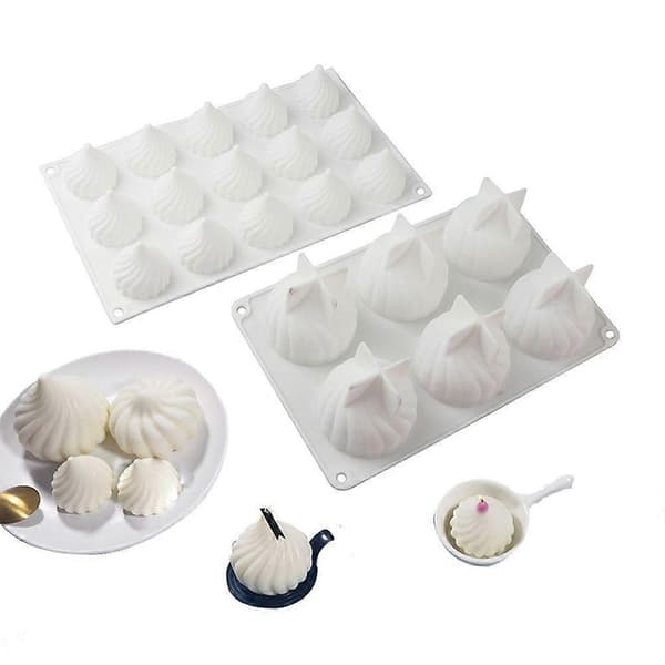3D Silikone Mousse Kageform - Hvid - 1 stk