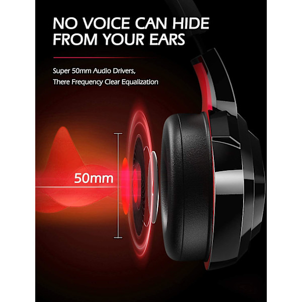 Gaming Headset För Ps4, Ps5, Xbox One, Pc, Trådbundet Over Ear Hörlurar Med Brusreducerande Mikrofon, Led Rgb Ljus, Surroundljud För Bärbar Dator