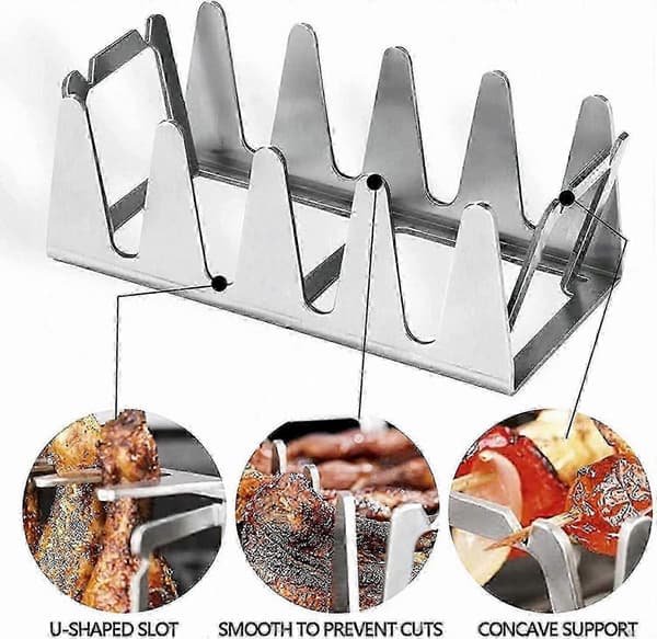 Grillrist i bayersk stil, holdbart rustfrit stål, perfekt vinkel til kød, nem indirekte grillning 1 Pcs