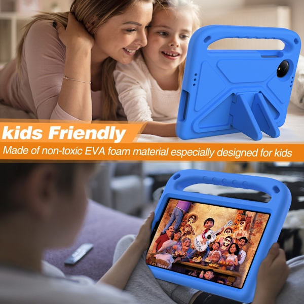 SKALO Xiaomi Redmi Pad SE 8.7 Lasten Suojakotelo Kahvalla ja Jalustalla - Sininen Blue Blå