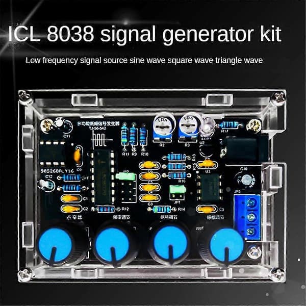 ICL8038 Funktionssignalgenerator Modulsæt med kabinet Black