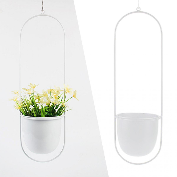 Nordisk Design Minimalistisk Metall Vägghängande Planteringskruka För Inomhusbruk Vit