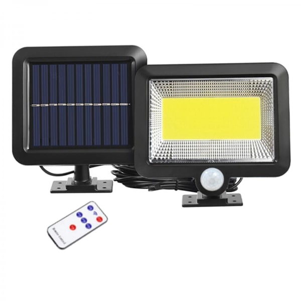 100 COB Utomhus PIR Rörelsesensor Solar LED Dörr Vägglampor med Fjärrkontroll