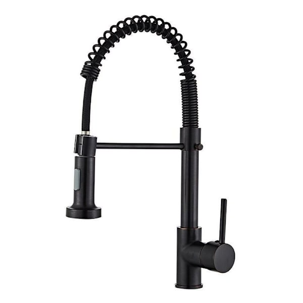 [RM][11D] Kitchen Faucet Matte Black Kitchen Faucet with Black Pull-Out Spray