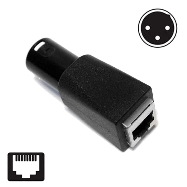 DMX til RJ45-stik RJ45 Ethernet til 3-bens XLR DMX hun- og hanadapter sæt (3PIN 3Par) Black