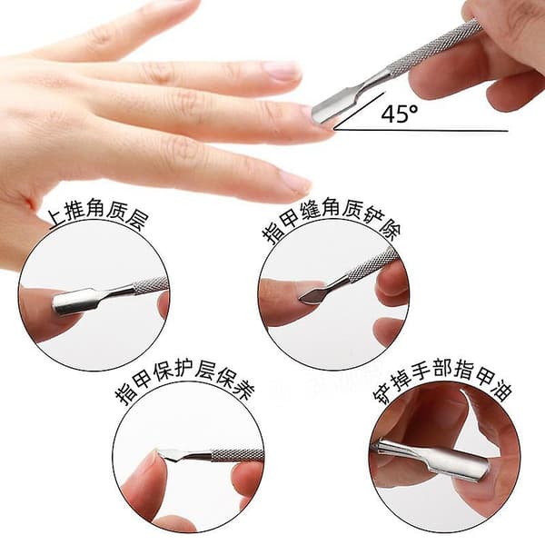 Cuticle Pusher Nail Scraper Set Professional Removal Tool Nail Manicure Tool
