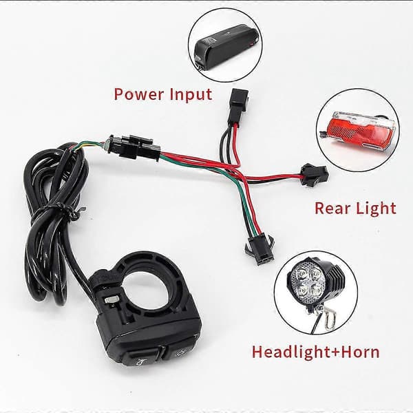 [RM]Electric Bicycle Front and Rear Light Set Input 36v 48v 60v Built-in Speaker E-bike Headlight An