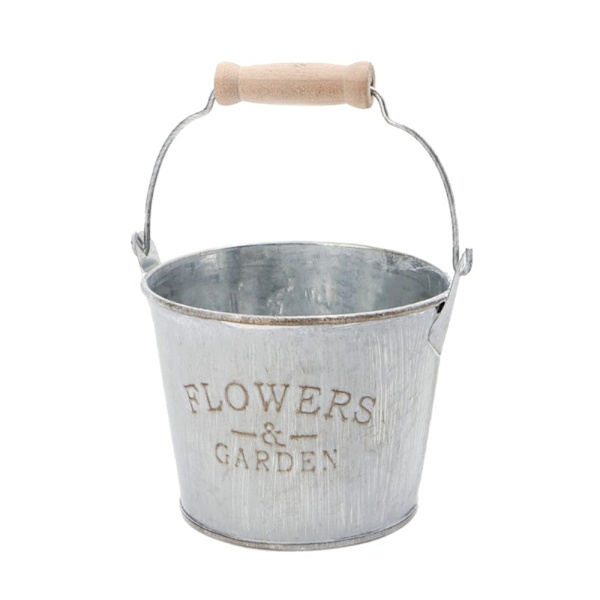 Shabby Chic Galvaniserad Metall Järn Blommor Växter Hink Blomkruka Vas 1