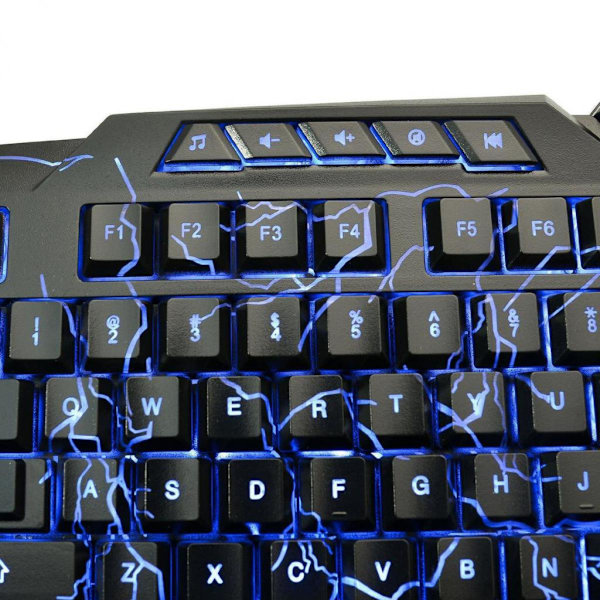 Bakgrundsbelyst Gamingtangentbord med Justerbar USB-kabelansluten Dator