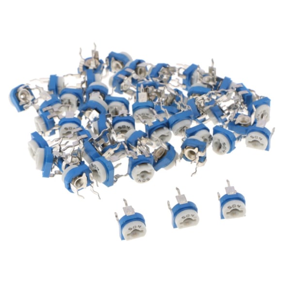 50x 10 värden linjär trimmerpotentiometer, 3-terminal variabel resistor 500k