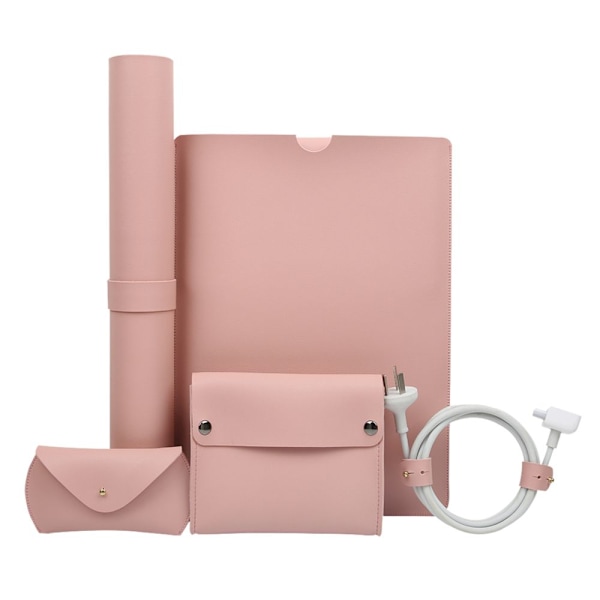 Laptopfodral + Musmatta för Macbook 12 tum A1534 Rosa