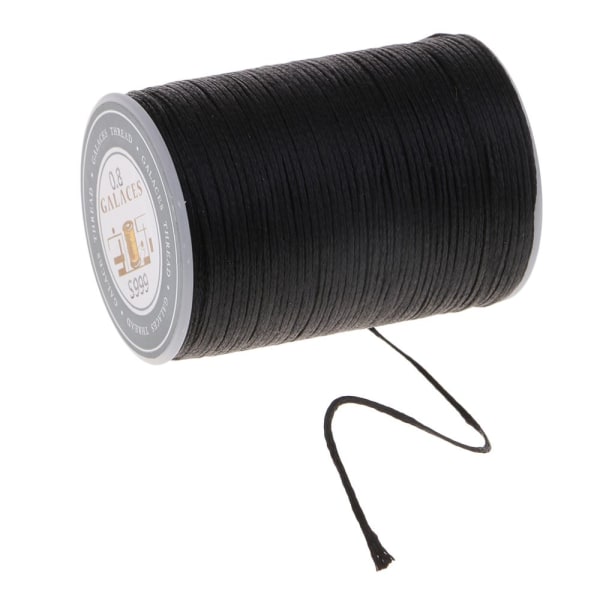 0,8 mm platt vaxad polyestertråd för sömnad av DIY-smycken, svart
