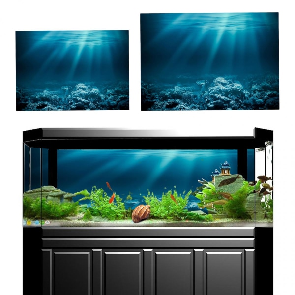 Styck 3D Akvarium Bakgrund Tank Bakgrund Statisk Cling Tapetekal S/M