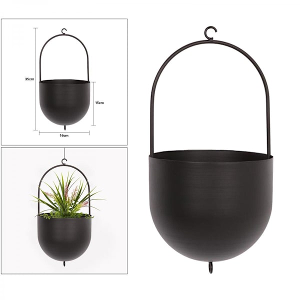 Kreativ Hängande Planteringskorg Mini Vägg Tak Gunga Kruka med Krok för Små Suckulenter Dekor Inomhus Utomhus Hem Trädgård Balkong Uteplats