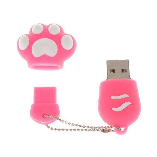 USB-minne Söt Tassform Rosa USB 2.0 Tum Flash Disk U-enhet 64GB