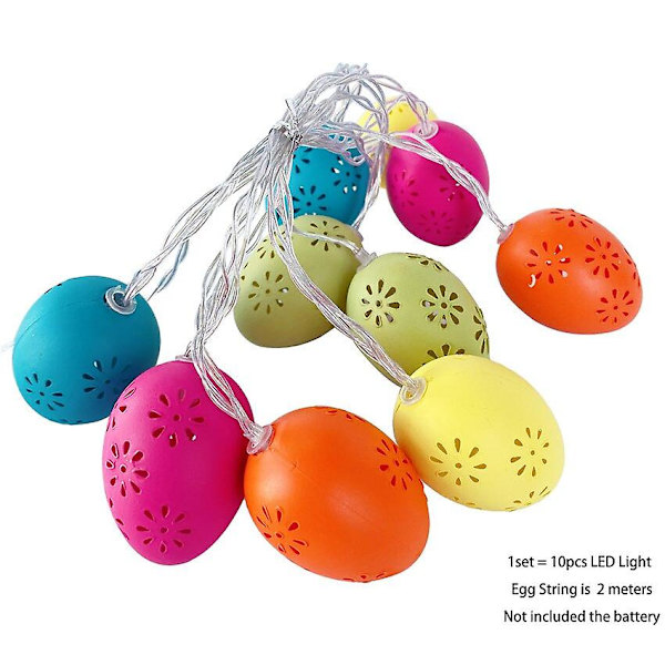 Påskäggsform 10 LED Dekorativa Hängande Ljus Ornament Glad Påsk Kyckling Kanin LED Ljus Lykta Slinga Hem Semesterfest Warm white