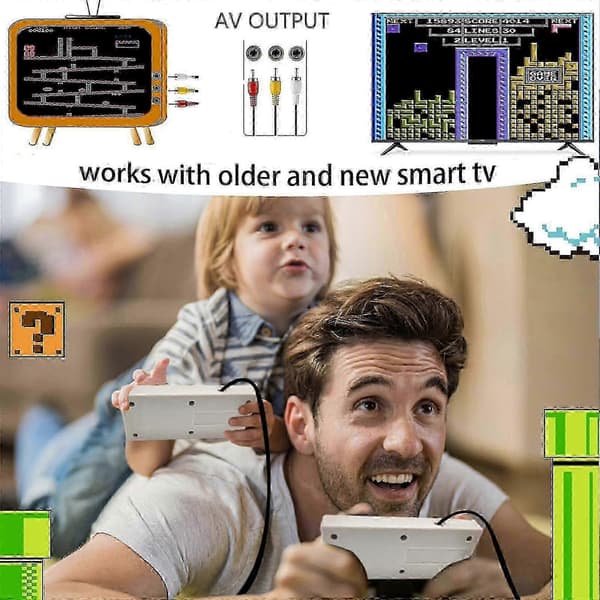 Klassisk Spillekonsol 12.7*10.2*4.3cm Trådløs Controller Understøtter AV HDMI A
