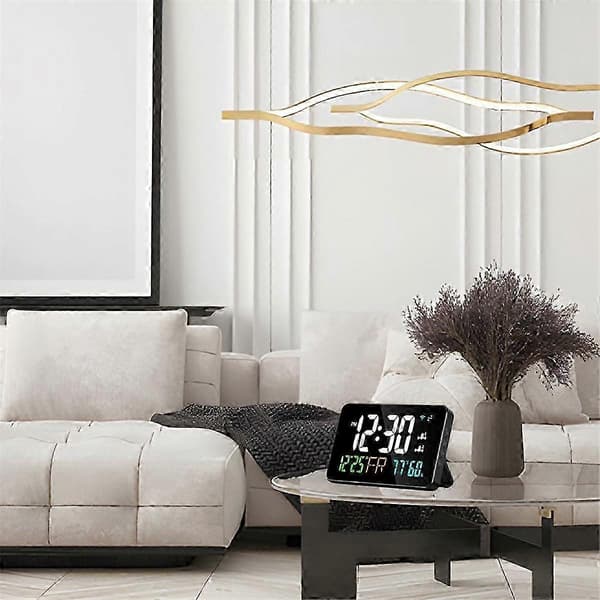[RM]2025 Digital Clock Alarm Clock WiFi Clock, Extra Large Letters, Temperature and Humidity, Calendar, Week