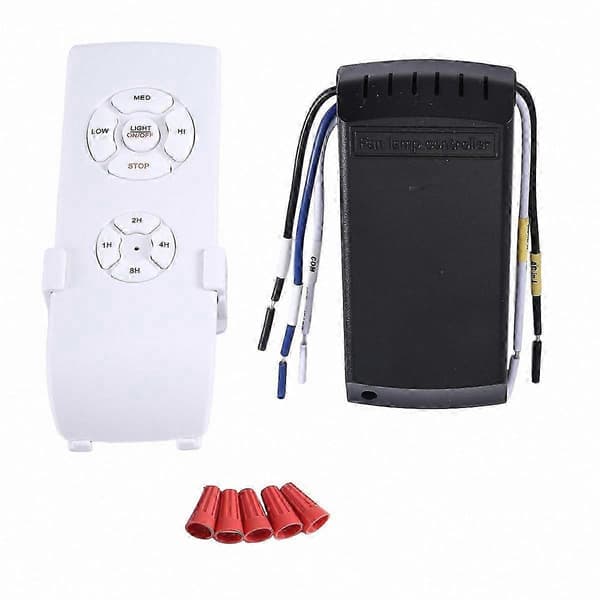 Loftventilator Lys Fjernbetjeningssæt med Timer, 110V AC white  black