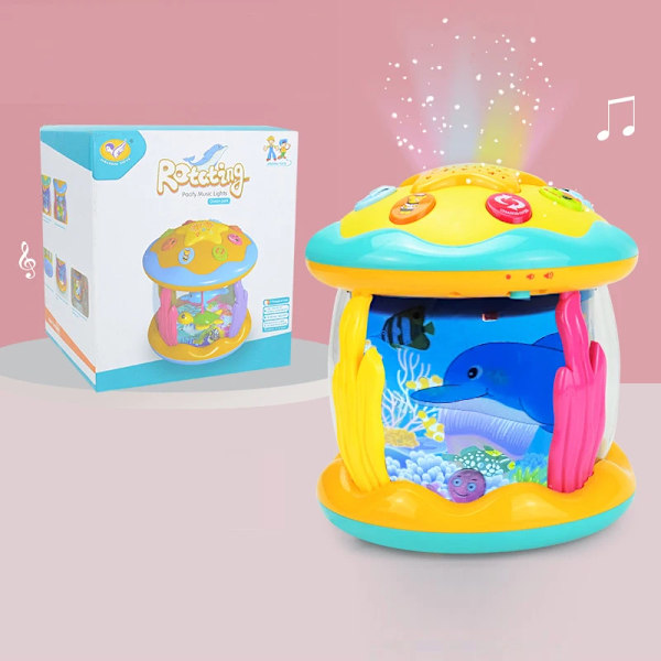 Babyleksaker 1-3 År Bebisar Ocean Ljus Roterande Projektor Musikleksaker Montessori Tidig Pedagogisk Sensorisk Leksak för Småbarnspresenter A
