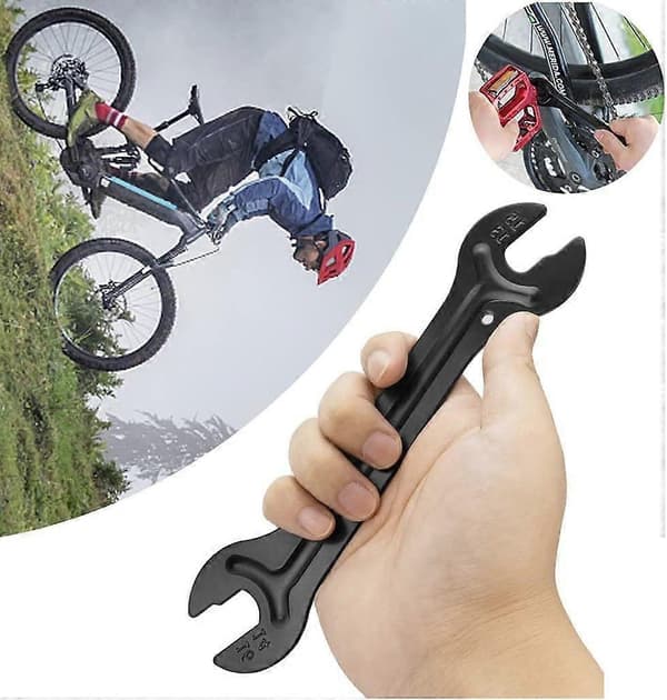 Set med 2 cykelnavnycklar, 20*4cm, svart, metallmaterial