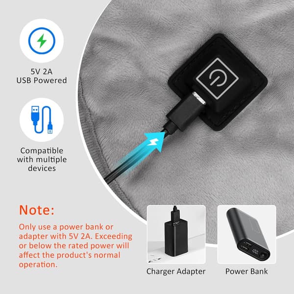 [RM]USB Rechargeable Heating Pad for Neck and Shoulders, Portable Heating Pad with 3 Temperature Settings Rosa