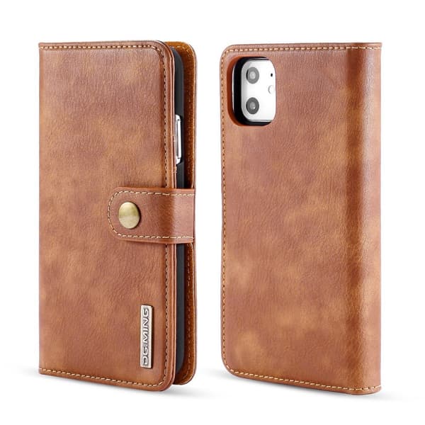 [RM]iPhone 11 - DG.MING Pungcover/Magnet Cover - Brun Brown Brun