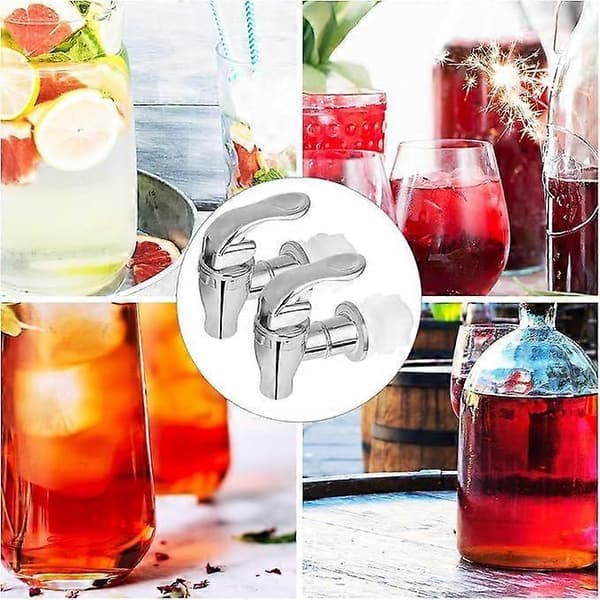 Sæt med 2 drikkedispenserhaner - Erstatning til glasbeholder, kaffe, frugtjuice, drikkefontæne