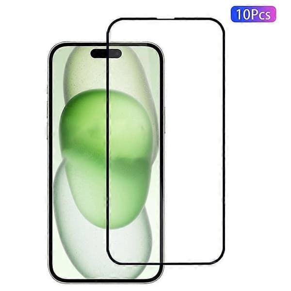 10 stk kompatible skjermbeskyttere i høyaluminium-silikon for iPhone 15 HD Transparent