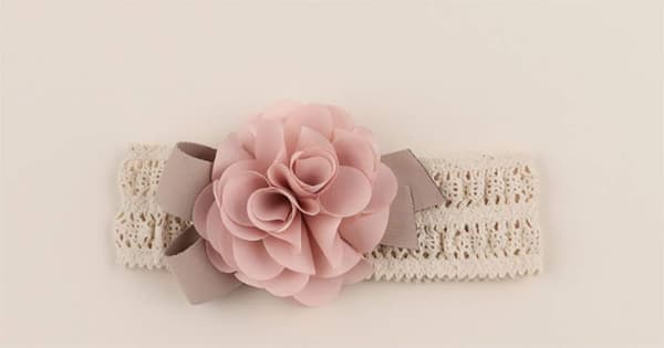 Babyjenter Søt Hårbånd Elastisk Blonde Hårbånd Rosa Blomster Hårbånd