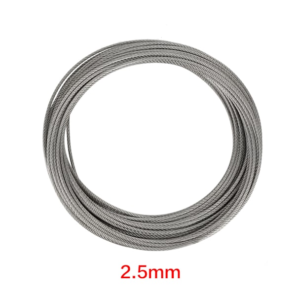 20m 304 Rustfrit Stål Wire 2.5mm til Fiskeri og Løft[RM]