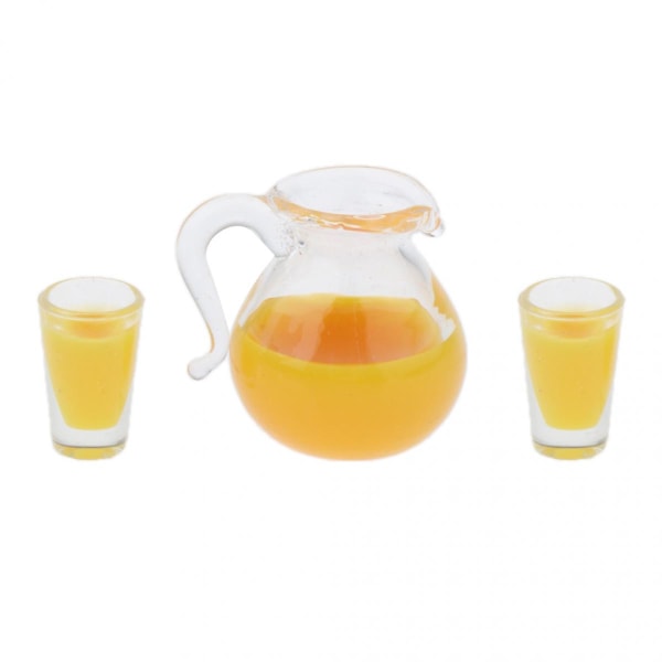 1/12 Dockskåp Miniatyr Flaskor Muggar Modell Kökstillbehör Juice X1