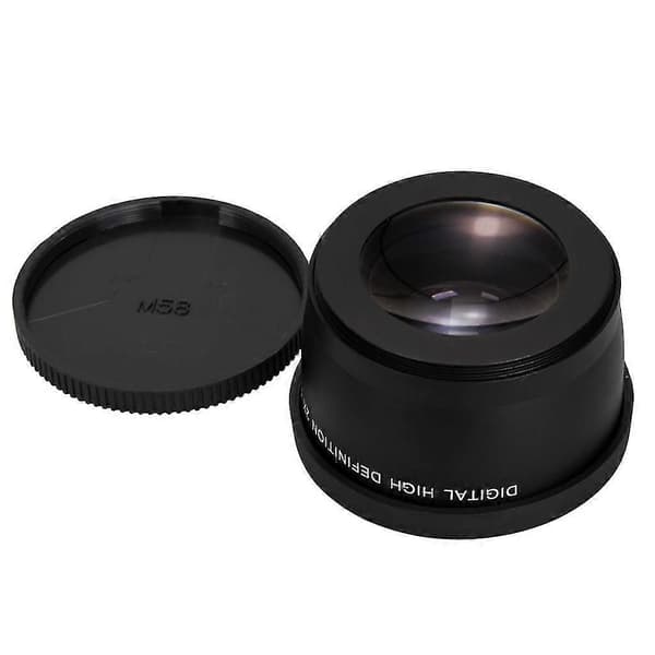 58mm 2x telejatkolinssi 18-55mm objektiiville