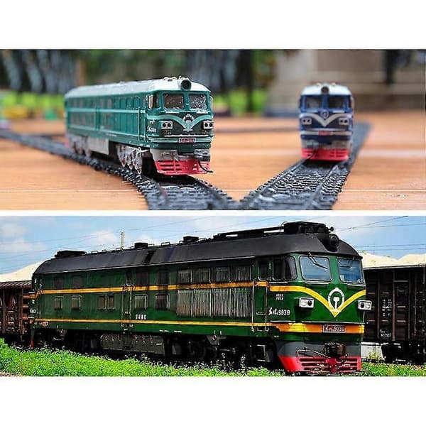 Børn Simulation 1:87 Legering Forbrændingslokomotiv Model Legetøj Akusto-Optisk Tog Legetøj til Børnegave (B)