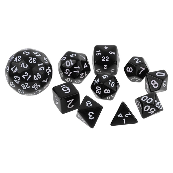 10 Stycken Mångsidiga Tärningar Skurna Tärningar För Svart Leksak Rpg Spel