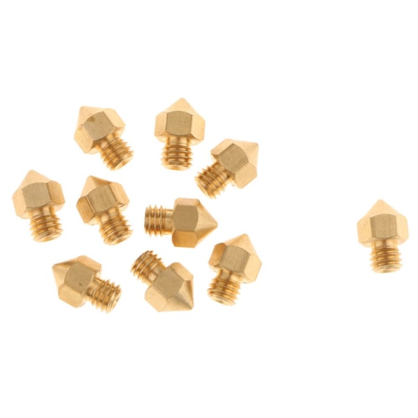 10-pack 3D-skrivare extruder mässing skrivhuvud för MK8 Makerbot 0.3mm