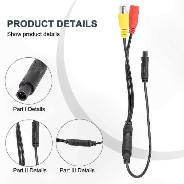 4-benet til RCA-adapter til bilens bakkamera ledningsnetforbindelsesstik