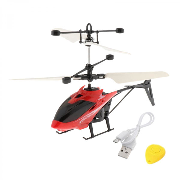 Mini Flygande RC Induktionsflygplan USB Handkontroll Drönare Födelsedagspresenter Röd