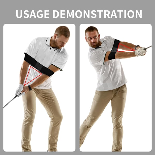 [RM]2 pcs golf armbands golf swing trainer, elastic swing corrective training aids, black belts for golf posture correction accessories