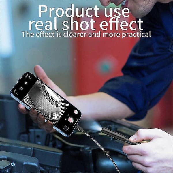 Endoscope Camera for iPhone Apple 8mm Cars Endoscopic Hard Cable IP68 Waterproof 8 LED Borescope Inspection for iPhone for iOS[RM] 1M