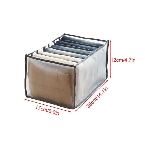Tøjnet Organizer Sammenfoldelige Gitre Undertøj Opbevaringsboks Nylon Sokker Skuffebeholder, 7 Gitre, M