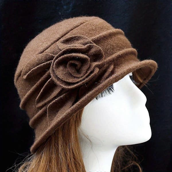 8 farver uld tophat bækkenhat vinter midaldrende kvinders hat elegant midaldrende uld mor hatte [MI] Blue