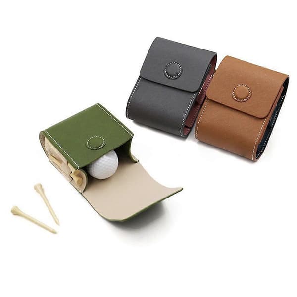 Golf Ball Bag Rangefinder Shockproof Waterproof Diastimeter PU Leather Case Golf Portable Waist Bag Grey