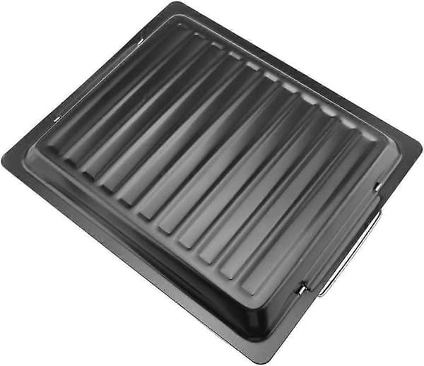 Grillpanne Grillplate, Matkvalitets Rustbestandig Stekepanne Non-Stick Grillplate Bærbar Stekeplate, 30*25cm, Svart, Metallmateriale