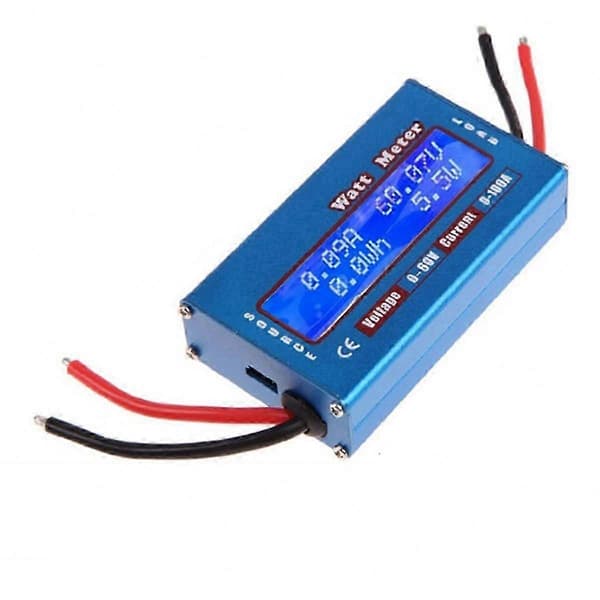 LCD Digital Energimåler for Sol- og Vindkraft, DC 60V 100A Watt-analysator med Strømovervåkingsfunksjon Blue
